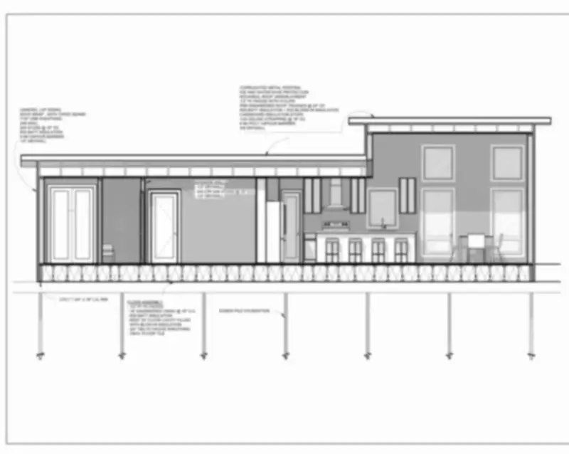 Building section — Compact residence.
