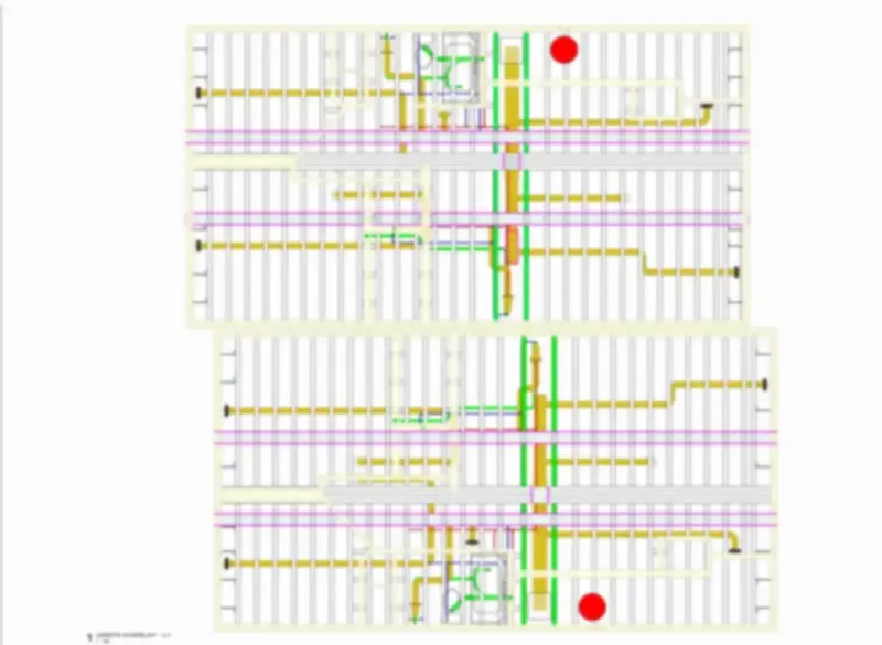 Floor framing layout — Fourplex residence.