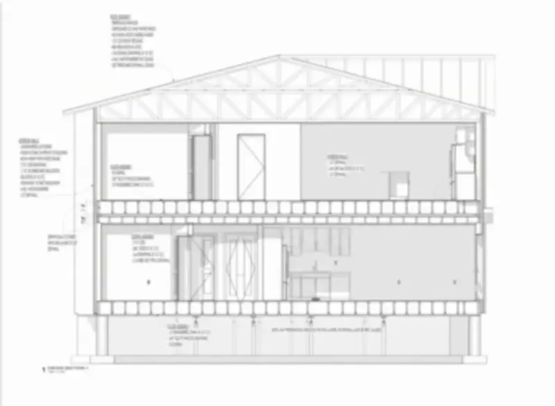 Building section — Fourplex residence.