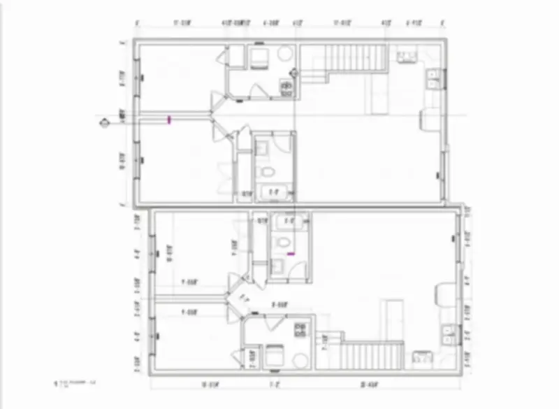 Level 2 floor plan — Fourplex residence.
