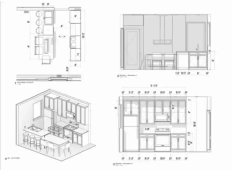 Kitchen layout — Multistorey cottage.