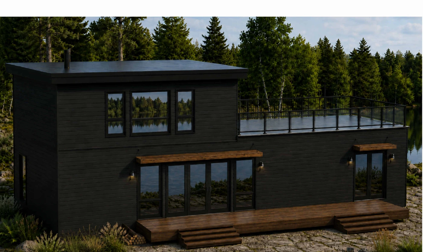 Exterior visualization — Multistorey cottage.