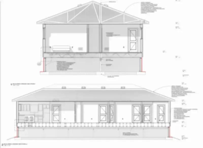 Building section — Single-storey modular residence.